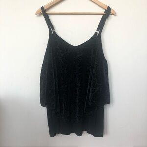 Torrid Velvet Burnout Style Floral Print Tiered Flowy Tank Top Size 2X